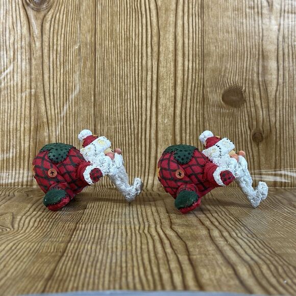 Retro Santa Stocking‎ Hanger Christmas Collection Cottage Patchwork Lot Of 2 - Picture 4 of 7